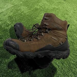 Oboz Bridger 8" Insulated B-Dry Waterproof Hiking Boots Men's 10.5 Bark Brown